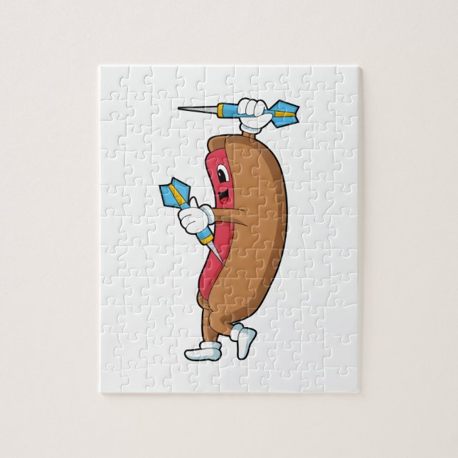 Hotdog på dart med Dart.PNG Pussel (Vertikal)