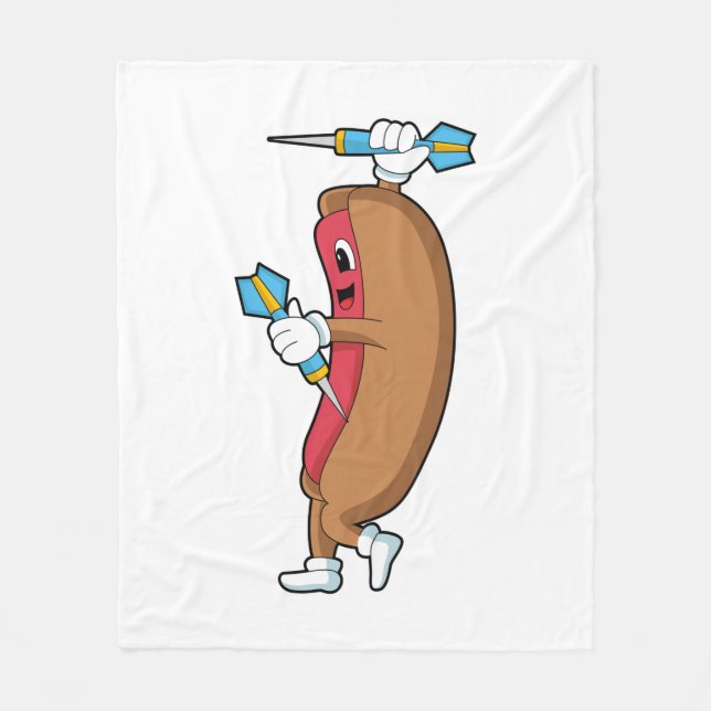 Hotdog på Darts med Dart.PNG Fleecefilt (Framsidan)