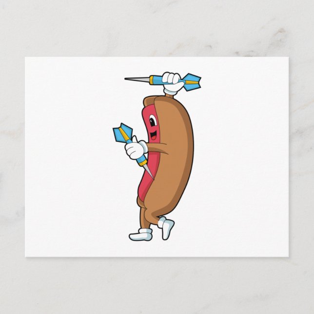 Hotdog på Darts med Dart.PNG Vykort (Framsida)