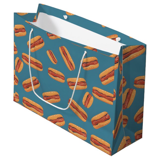 Hotdog Party Gift Bag Birthday Wrapping Papper (Framsidan Vinklad)