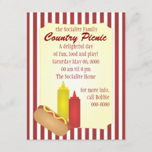 Hotdog Picnic Inbjudningar