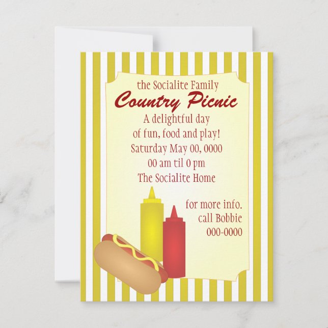 Hotdog Picnic Inbjudningar (Framsida)