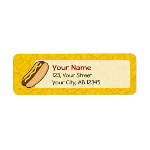 Hotdog Returadress Etikett