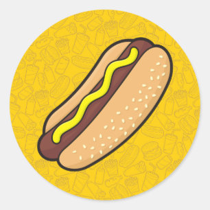 Hotdog Runt Klistermärke