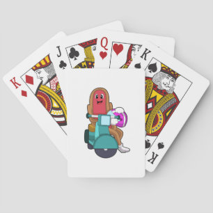 Hotdog som Biker med Scooter.PNG Casinokort