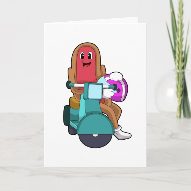 Hotdog som Biker med Scooter.PNG Kort (Framsida)