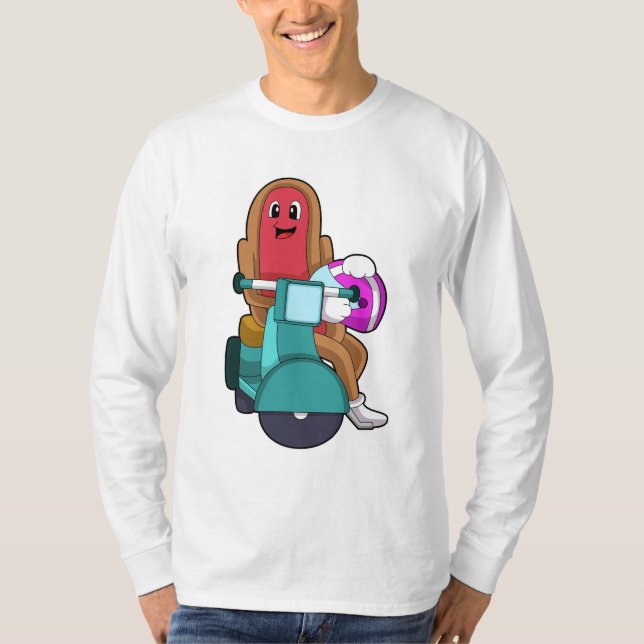 Hotdog som Biker med Scooter.PNG T Shirt (Framsida)
