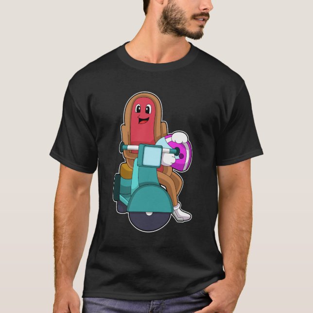 Hotdog som Biker med Scooter.PNG T Shirt (Framsida)