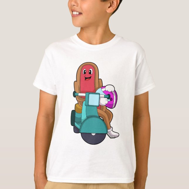 Hotdog som Biker med Scooter.PNG T Shirt (Framsida)