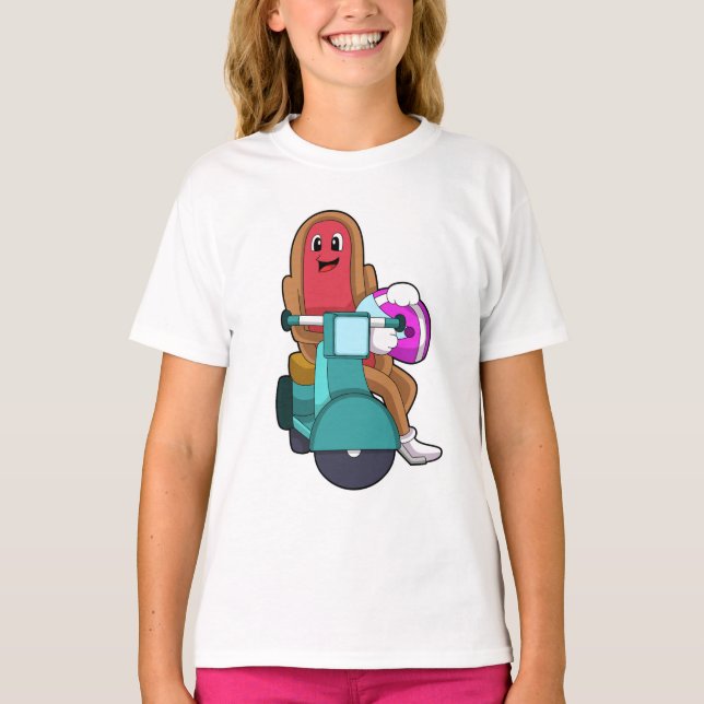 Hotdog som Biker med Scooter.PNG T Shirt (Framsida)