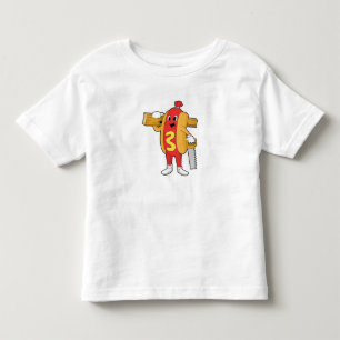 Hotdog som Carpenter med Saw & Wood T Shirt