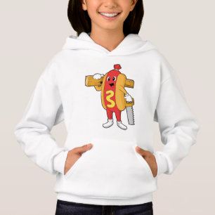 Hotdog som Carpenter med Saw & Wood T Shirt
