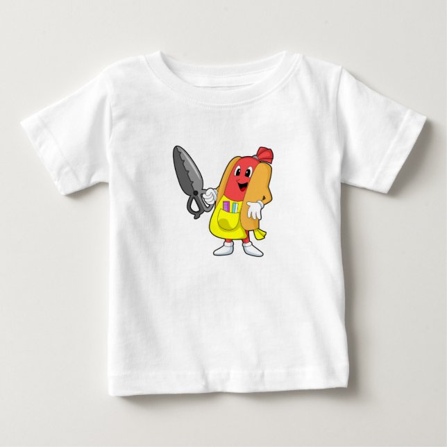 Hotdog som Hairdresser med saxar T Shirt (Framsida)