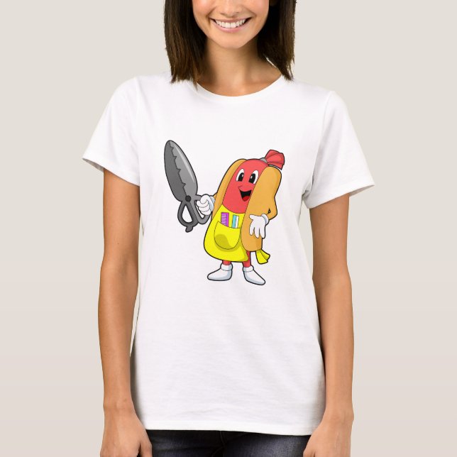Hotdog som Hairdresser med saxar T Shirt (Framsida)