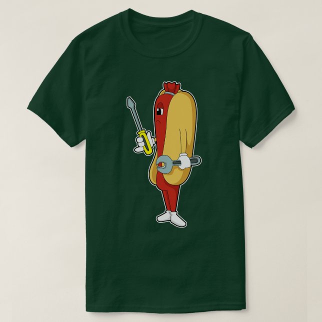 Hotdog som mekanisk med Verktyg T Shirt (Design framsida)