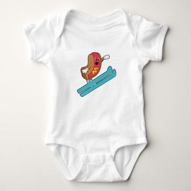 Hotdog som Ski-jumper med Ski.PNG T Shirt (Framsida)