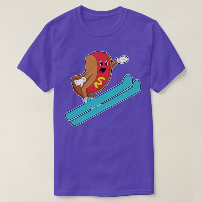 Hotdog som Ski jumper med Ski T Shirt (Design framsida)
