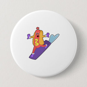 Hotdog som Snowboarder med Sonowboard Knapp
