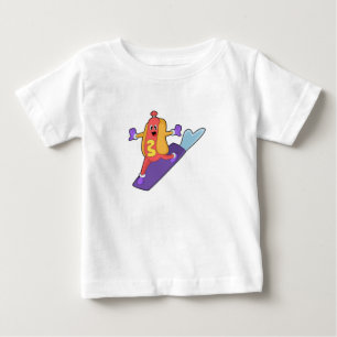 Hotdog som Snowboarder med Sonowboard T Shirt
