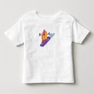 Hotdog som Snowboarder med Sonowboard T Shirt