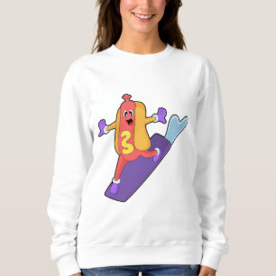 Hotdog som Snowboarder med Sonowboard T Shirt