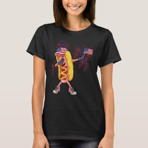 Hotdog Sunglass American Flagga Usa 4 juli F T Shirt