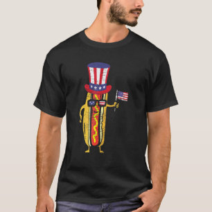 Hotdog Sunglass American Flagga Usa 4 juli FoU T Shirt