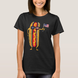 Hotdog Sunglasses American Flagga USA 4:e juli F T Shirt