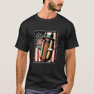 Hotdog Sunglasses American Flagga USA 4:e juli Fu T Shirt