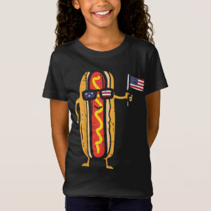 Hotdog Sunglasses American Flagga USA Funny 4th of T Shirt