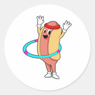 Hotdog vid Fitness med Flyjul Runt Klistermärke