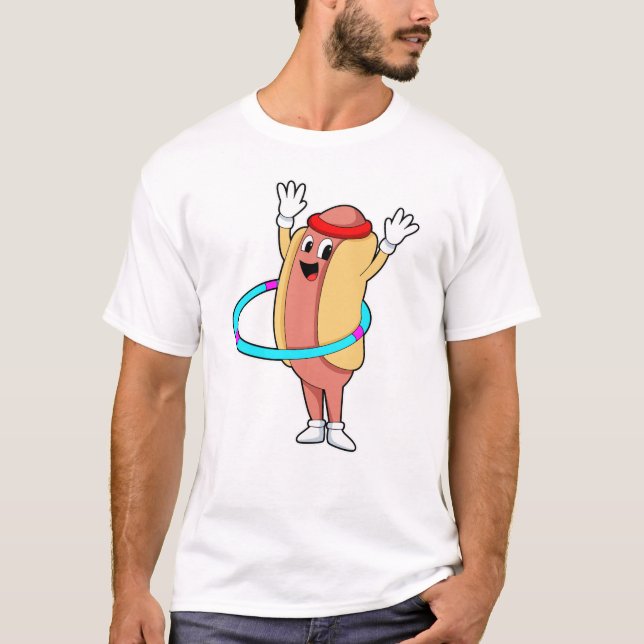 Hotdog vid Fitness med Flyjul T Shirt (Framsida)