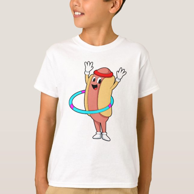 Hotdog vid Fitness med Flyjul T Shirt (Framsida)