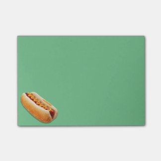 Hotdogen noterar post-it block