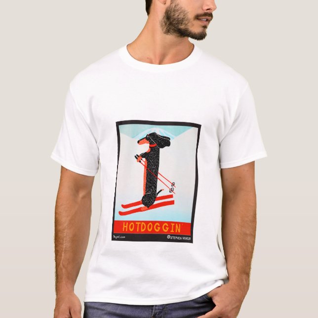 Hotdoggin - Stephen Huneck T-shirt (Framsida)