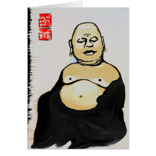 Hotei som skrattar det Buddha kortet Hälsningskort