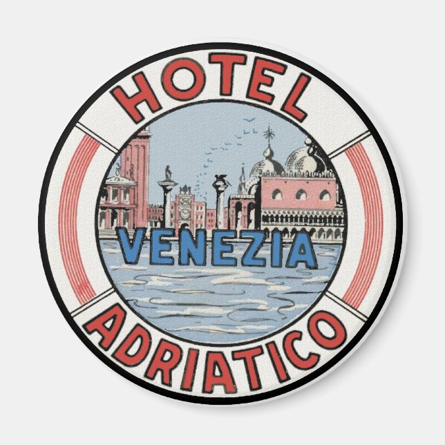 Hotel Adriatico i Venedig Magnet (Framsidan)