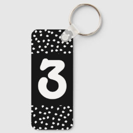 Hotel Airbnb Room Number Modern Cute Polka Dot Nyckelring