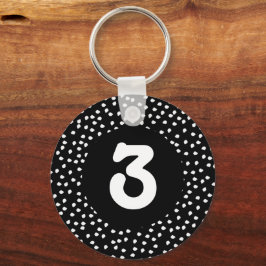 Hotel Airbnb Room Number Modern Cute Polka Dot Nyckelring
