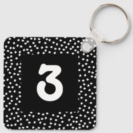 Hotel Airbnb Room Number Modern Cute Polka Dot Nyckelring