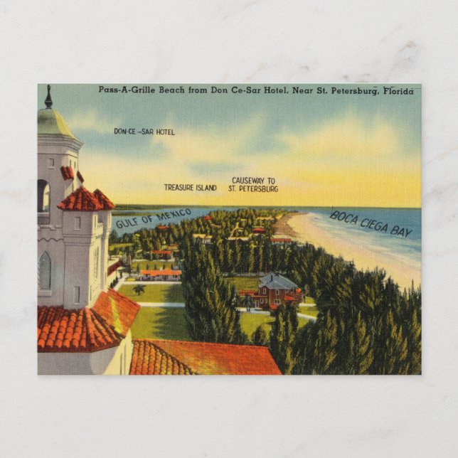 Hotel and Travel Guide, St. Petersburg, Florida Vykort (Framsida)