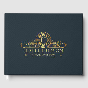 Hotel Branding Luxury Guld Blue Gästböcker