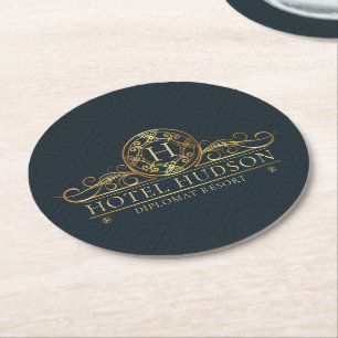 Hotel Business Luxury Marknadsföring material Underlägg Papper Rund