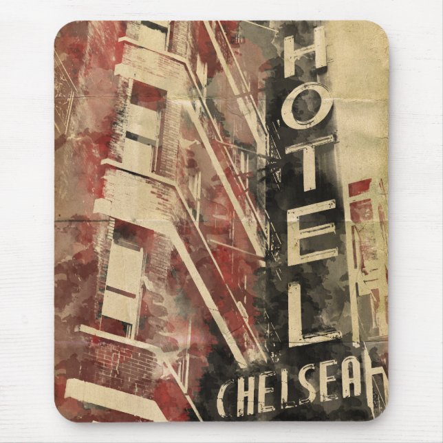 Hotel Chelsea New York City Mousepad Musmatta (Framsidan)