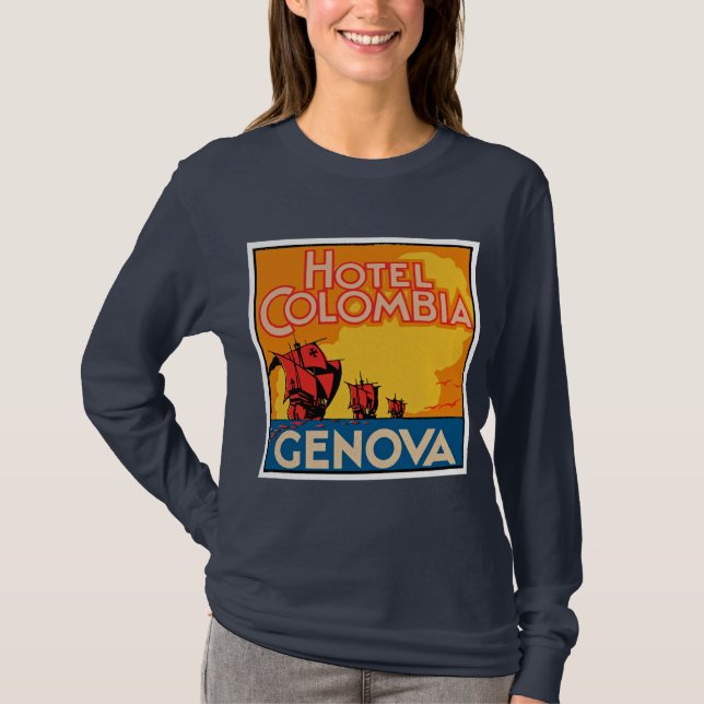 Hotel Colombia Genova T Shirt (Framsida)