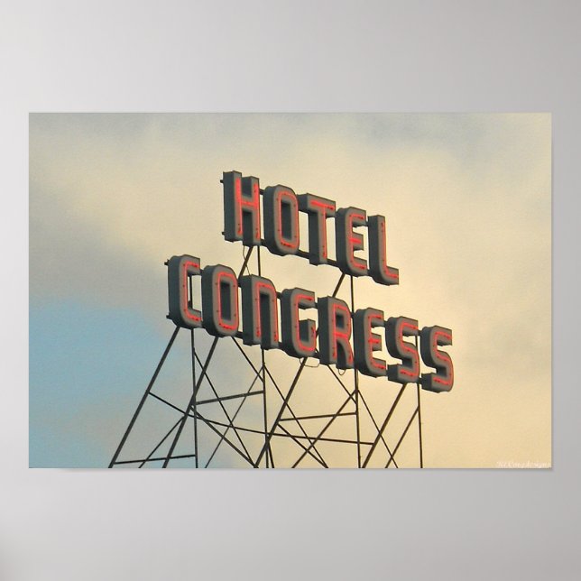 Hotel Congress Retro Wall Art-tecken Poster (Framsidan)