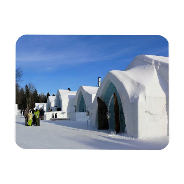 Hotel de Glace, Quebec, Kanada Magnet (Horisontell)