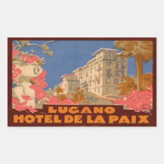 Hotel de la Paix Lugano Rectangular Sticker Rektangulärt Klistermärke
