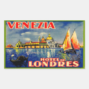 Hotel de Londres (Venezia Italien) Rektangulärt Klistermärke