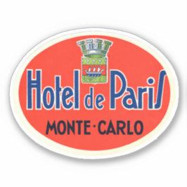 Hotel de Paris Monte Carlo Monaco Klistermärken